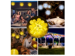 Lâmpada de Fio Solar 8m 40 leds Modos Ip44 para Jardim e Festas