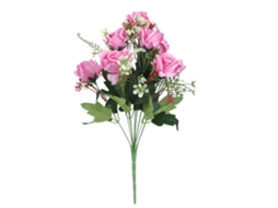 Rosa Artificial de Plástico Simulada Bouquet 41cm Decor Casa Jardim Festas Casamentos | S/MARCA