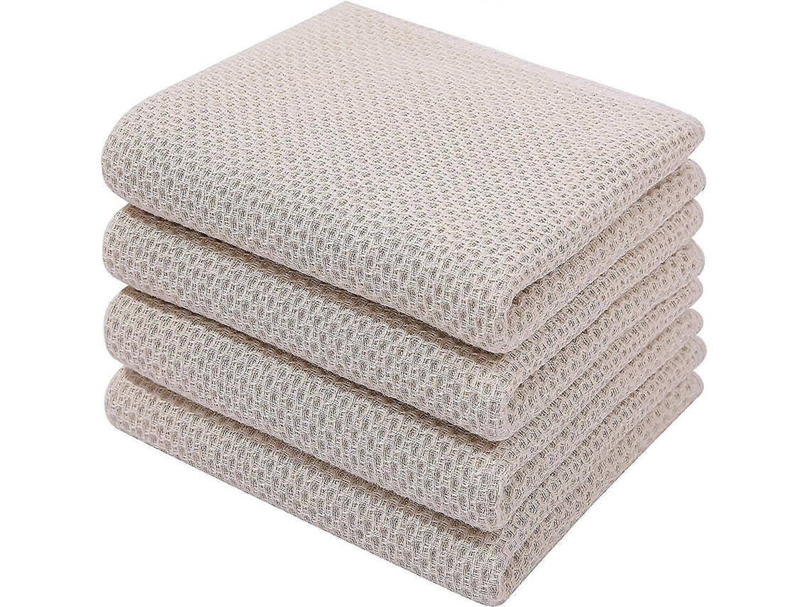 Conjunto de 6 Panos de Prato de Algodão Felpudo, Superabsorventes, com Alça para Pendurar, Cor Damasco AQUAFORGE
