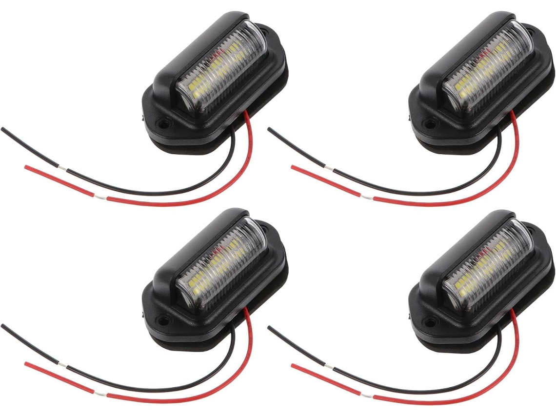 Pretyzoom 6 Leds 12-24v Luzes De Placa Para Caminhões, Conjunto De 4 Peças, Material Abs Leve, Alta Confiabilidade, Para
