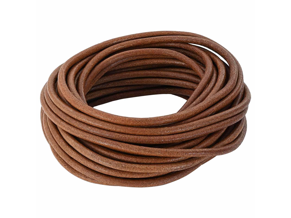 Vidaxl Corda De Couro Marrom Claro Ø5 Mm X 50 M Couro