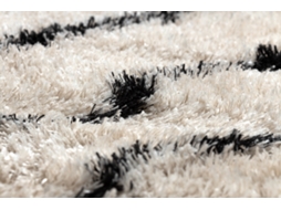 Tapete Fluffy 2371 Shaggy Listras - Creme/Antracite (80 x 150 cm)