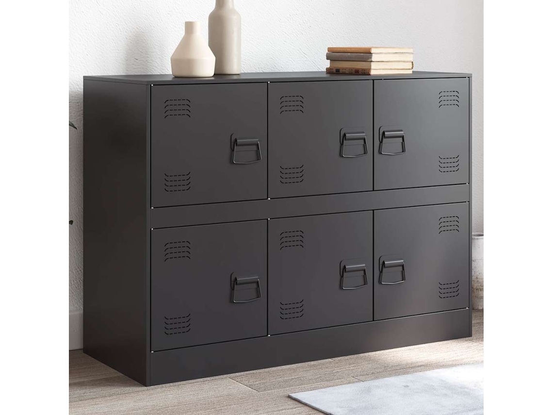 Vidaxl Aparador 99x39x73 Cm Aço Preto