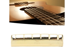 Pestana de Substituição para Guitarra de 6 Cordas, Portátil, Pré ranhurada, Metal Dourado, Guitarra Folk AQUAFORGE