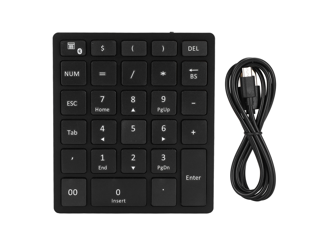 Teclado Bluetooth (universal Para Computadores E Telefones, 28 Teclas, Leve E Fino)