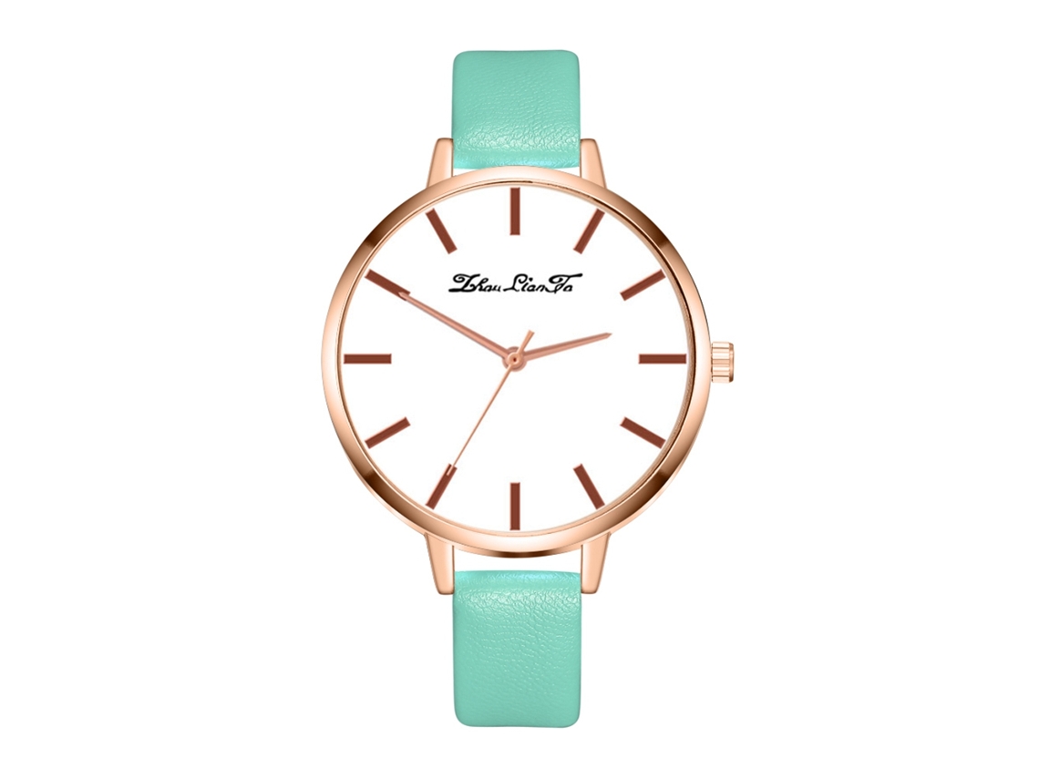 Relógio Feminino Zhoulianfa Pulseira Pu Analógico Quartzo Estilo Casual (verde Menta)