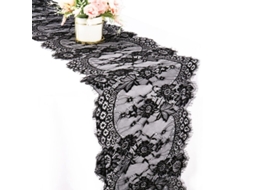 2026-2 Pacotes De Toalha De Renda Preta 36x300 Cm Para Decoração De Festas E Mesas