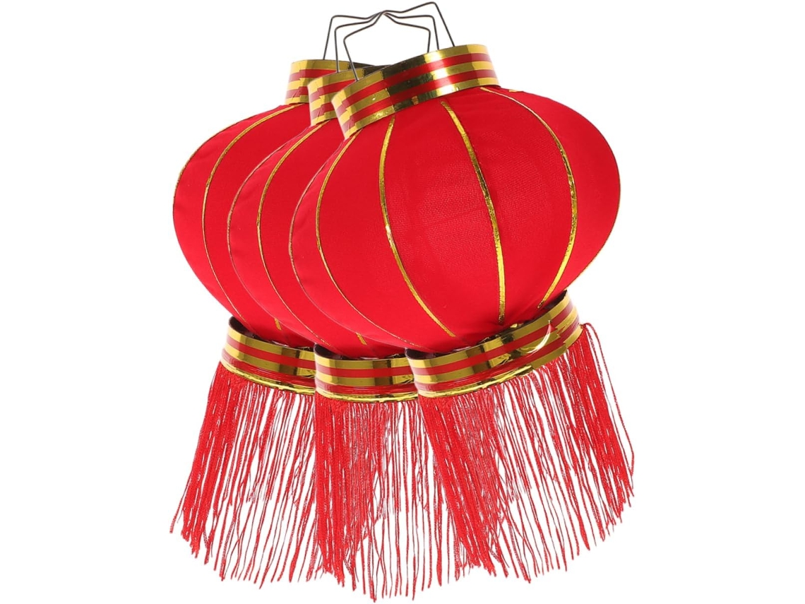 Conjunto De 3 Lanternas Vermelhas Pendentes, Lanternas Tradicionais Chinesas, Decoração Requintada P Gokoco