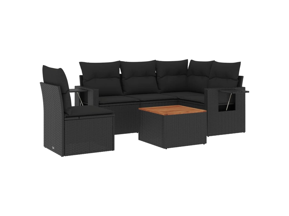Garden Sofa Set, Garden Sofa Sets Vidaxl Preto Rattan / Vime (n/a)