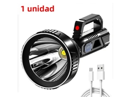 (1 Item) Lanterna Led De Alta Potência, À Prova D'água, Recarregável Via Usb