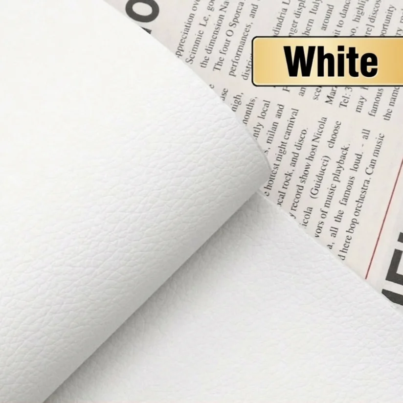 (branco, 50 X 138 Cm) Adesivo De Couro Resistente Ao Desgaste Para Reparar Danos Em Cadeiras De Escritório E Sofás.