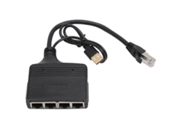 Divisor Ethernet 1 em 4 RJ45 1000Mbps Placa Dourada