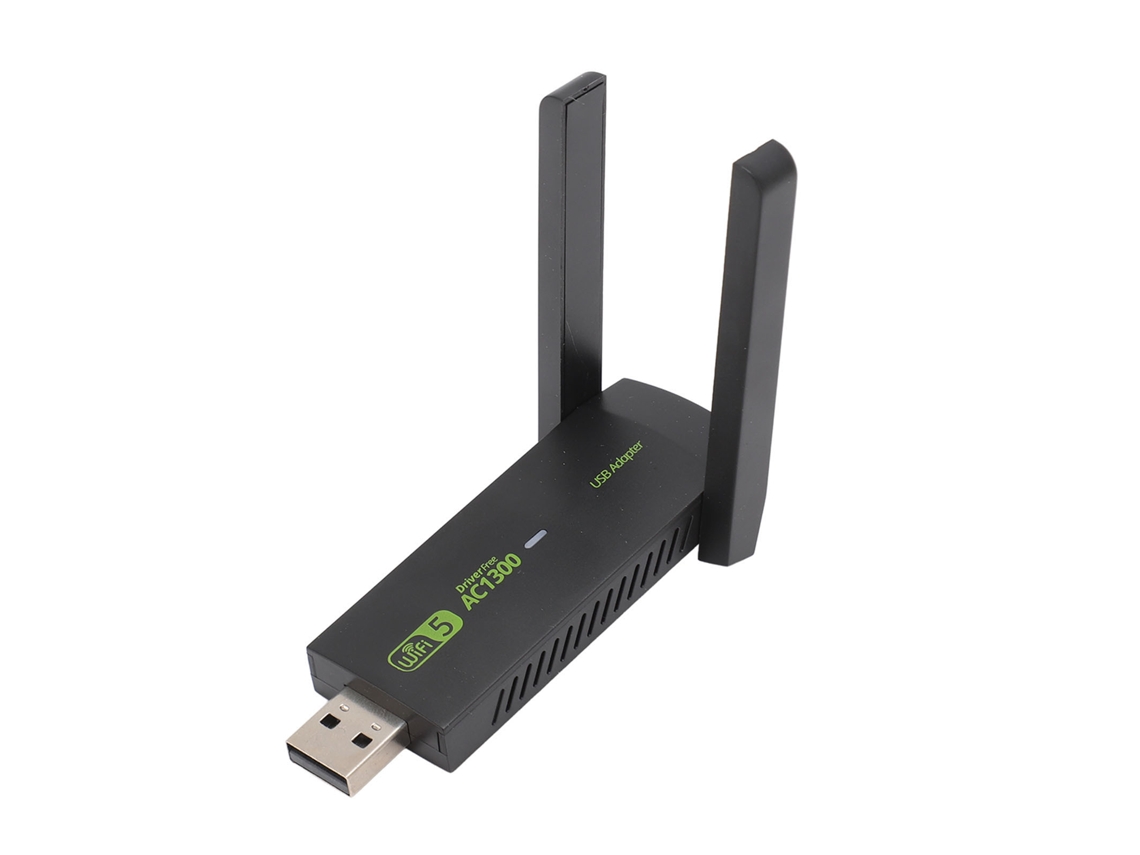Adaptador Wireless Usb Wifi Para Pc 1300mbps Com Antenas Duas De 5dbi Banda Dual 5g 2.4g Dongle Mu Mimo