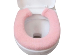 Asiento de Inodoro Universal Elástico Desmontable Lavable Antidescolorante Tapa Calefacta Invierno Rosa