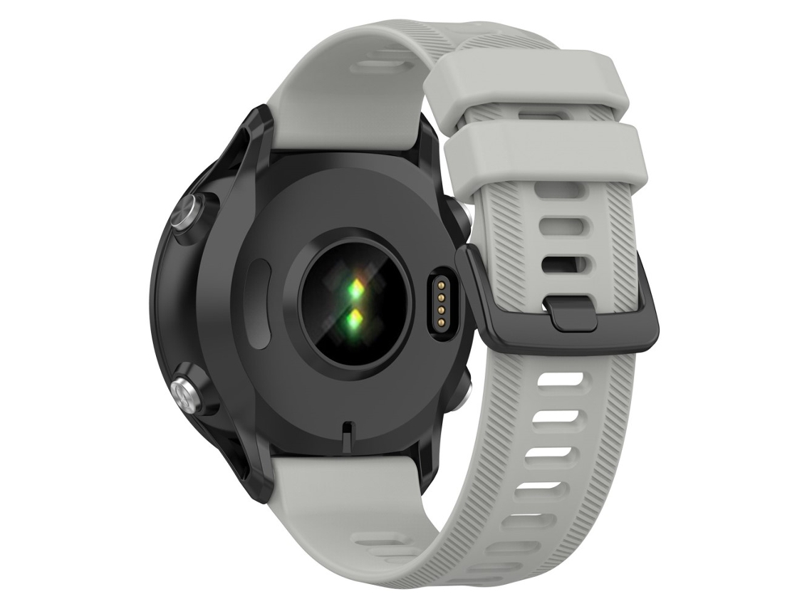 Bracelete Silicone 22Mm Design em Sarja Fivela Preta para Garmin Forerunner 955/Forerunner 935/Descent G1 Cinza