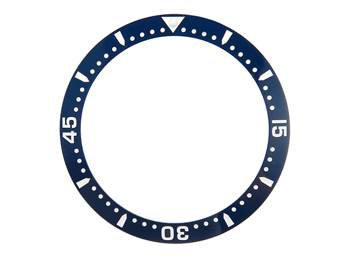 Aro De Bezel De Relógio Cerâmico 38.6mm Azul Com Números Brancos