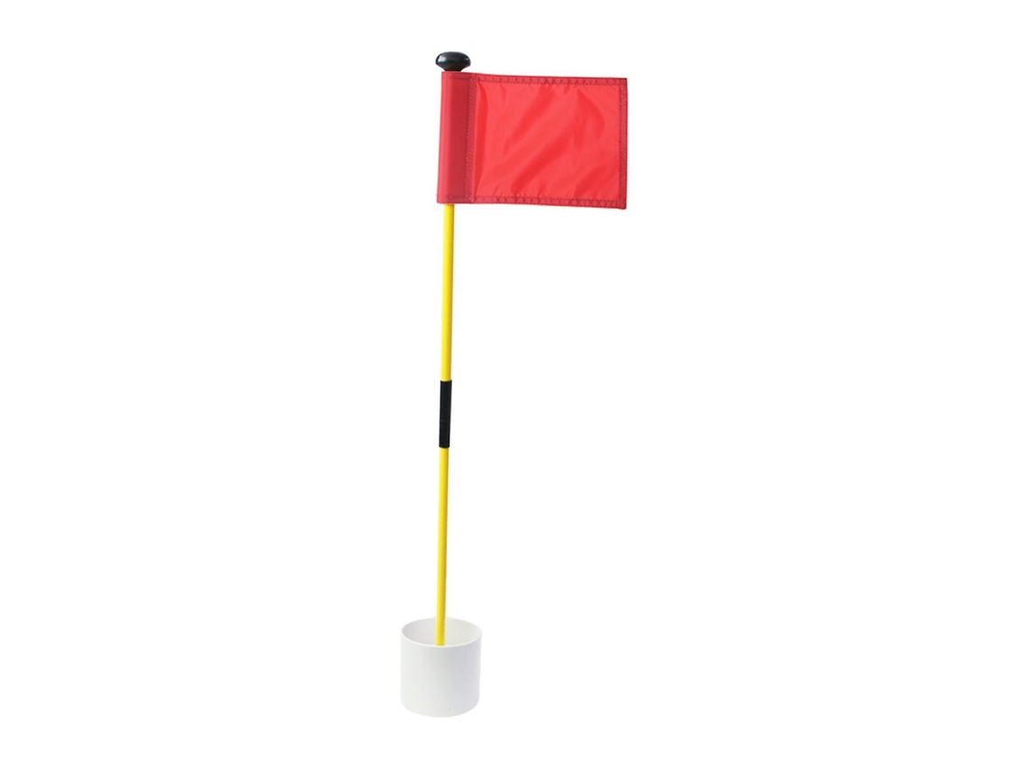 Bandeira E Mastro Dobrável Para Prática De Golfe No Quintal, Branco