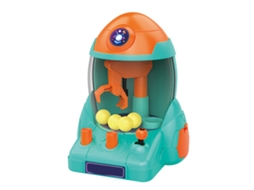 Mini Máquina De Garra Para Crianças Brinquedo Arcade Foguete Com Bola E Doce Laranja E Azul