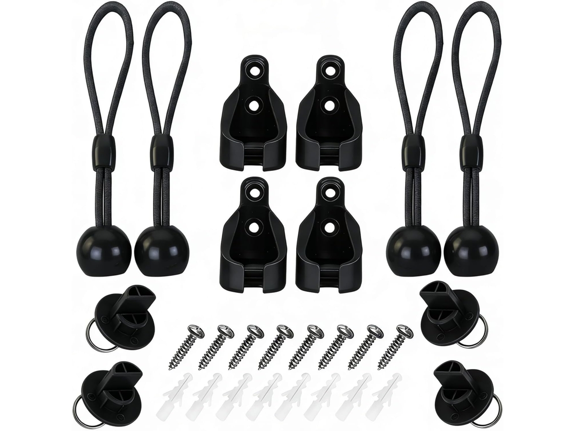 Conjunto De Fixadores Para Persianas Enrolar, Cordão Elástico Com Bola, Suportes De Extremidade, Parafusos E Buchas Para