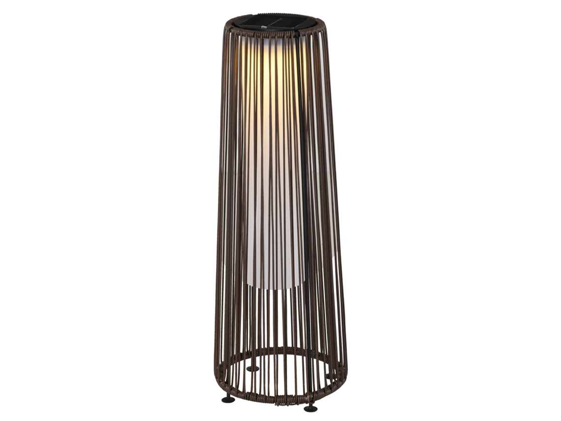 Luminária de Chão de Jardim em Estilo Colonial com Led, Dimensões: Ø 21,5 X 61 Cm , Cabo de Resina Trançada, Marrom Chocolate. CHEZMOI (altura)