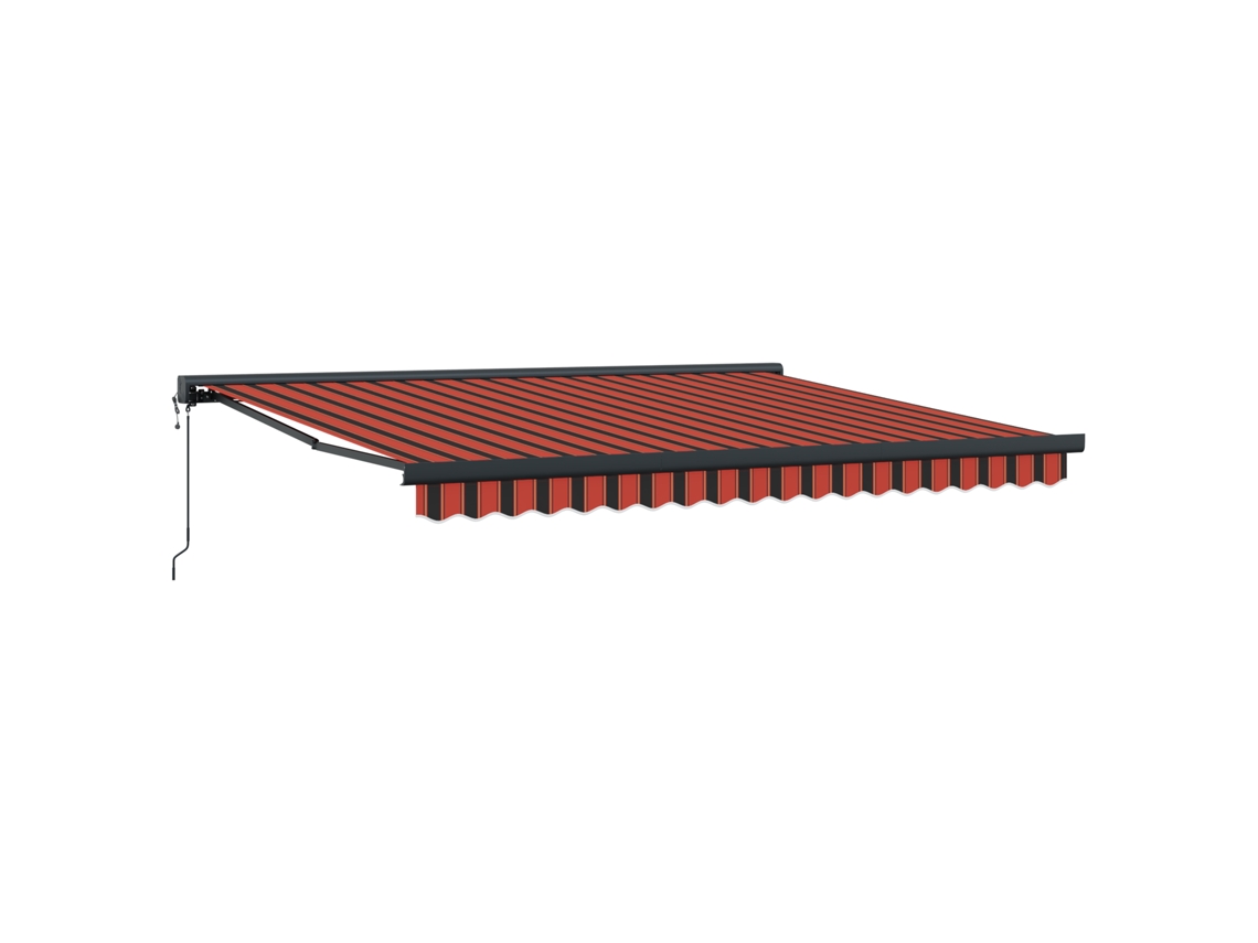 Conjunto 1 Toldo Retrátil Vidaxl Laranja Poliéster (400 X 300 X 165 Cm)