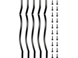 Conjunto De 51 Balustres De Ferro Para Terraço 82,2x2,5cm Preto Com Parafusos Tekmaquinas