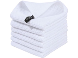 Panos De Limpeza Quadrados Para Cozinha, Sem Fiapos, Altamente Absorventes 34 Cm X 34 Cm, Pacote Com 6 Unidades, Brancos. Siurn