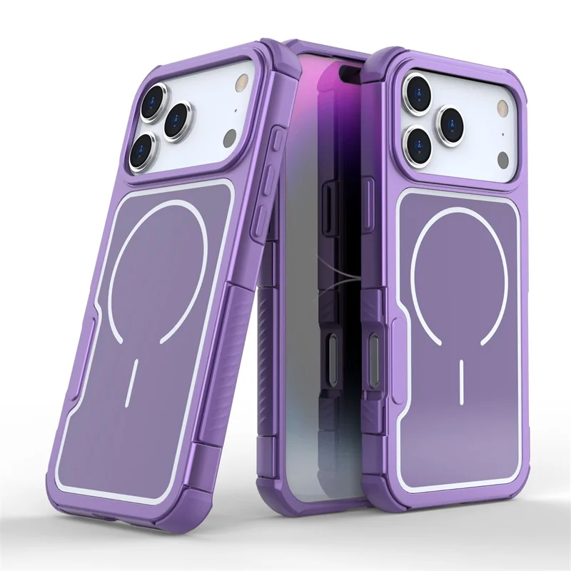 (roxo, Iphone 17 Pro Max) Capa Para Celular Com Design De Dupla Camada À Prova De Choque E Suporte.