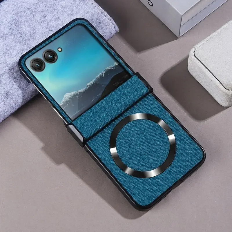 (azul, Motorola Razr 60) Capa De Proteção À Prova De Choque De Capa Dura, Suporta Magsafe Magnetic Suction Wireless Charge