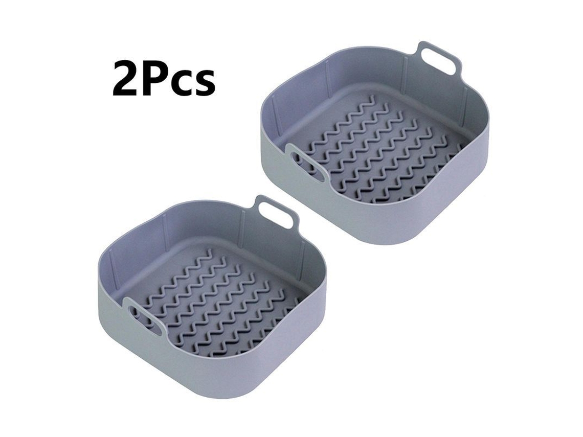 2026 2 Cestos de Silicone para Fritadeiras a Ar de 8'', Acessórios Reutilizáveis, Antiaderentes, Fáceis de Limpar, para 3,6 a 6,8 Quartos