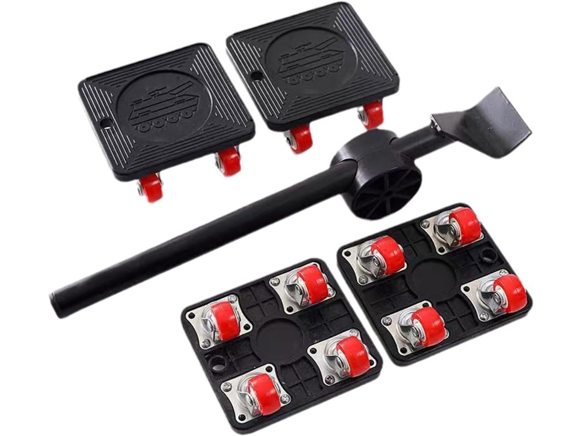 Movimentos que economizam esforço, Rodízios com rolos, Conjunto de ferramentas para movimento, Acessórios