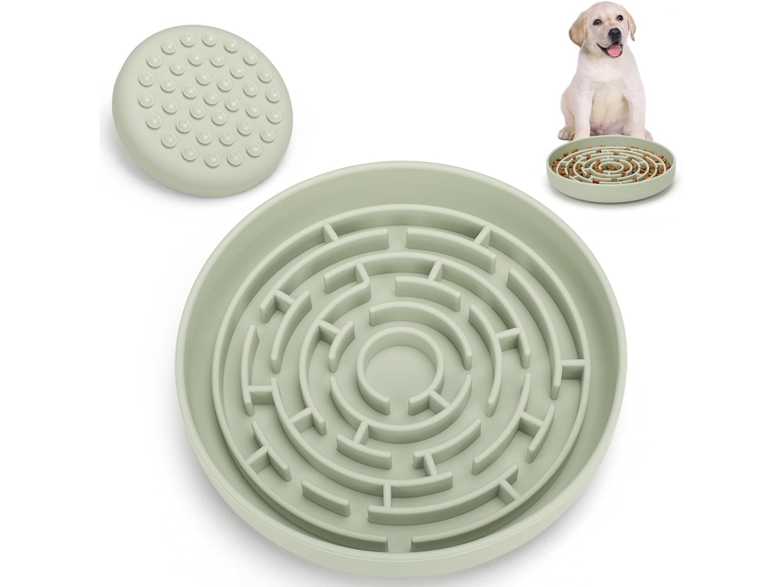 Tigela de Silicone em Formato de Labirinto para Cães, com Ventosa AQUAFORGE