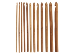 Conjunto 12 Ganchos Crochê 3 10mm Cabo Ergonômico Bambu