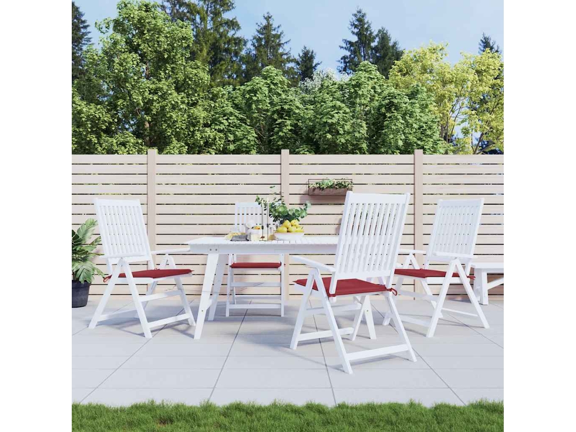 Vidaxl Almofadões P/ Cadeiras Jardim 4pcs Tecido Oxford Vermelho Tinto