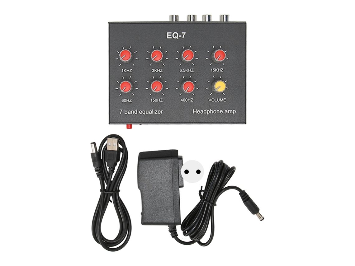 Aetheria equalizador Digital de Som 7 Bandas com Interface 3.5mm e Saída Rca para Carros Bivolt