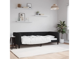 Sofá cama 80x200 cm terciopelo negro