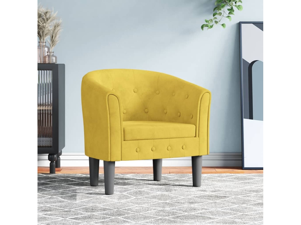 Vidaxl Poltrona Veludo Amarelo