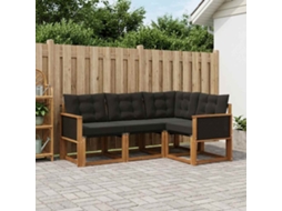 Vidaxl Conjunto De Sofás Para Exterior 4 Pcs Natural E Preto