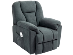 Poltrona Relax Elétrica Com Massagem E Calor, Porta Usb, Bolsos Laterais, Poltrona Estofada Para Sala, Cinza
