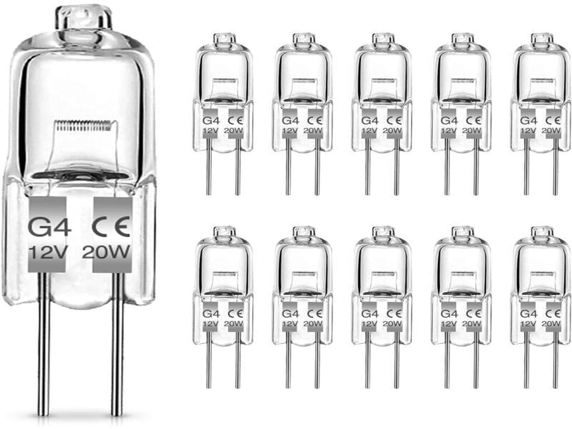 Lurelia Lâmpada Halógena G4 20w 12v 2700k 300lm, Branco Quente, Regulável, 2 Pinos
