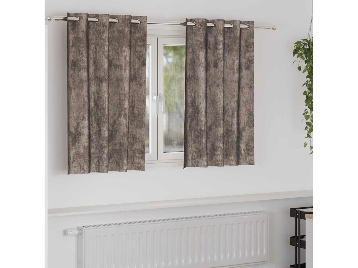 Vidaxl Cortinas De Veludo 2 Pcs Cappuccino 140 X 140 Cm Veludo