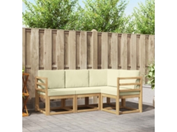 Vidaxl Conjunto De Sofás Para Exterior 4 Unid. Branco E Creme
