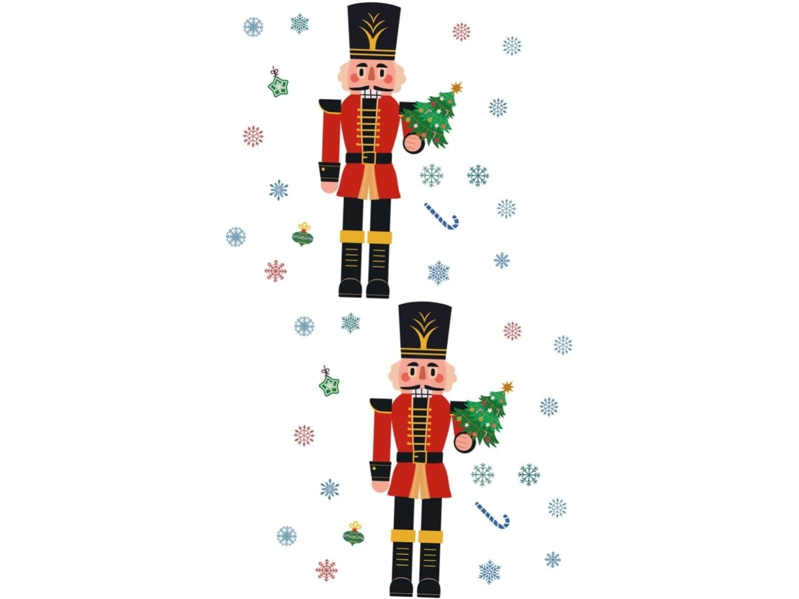 Janela Adesivo Fácil Adesivos Decorações De Natal Estampa Delicada Cores Suaves E Vibrantes Decoração De