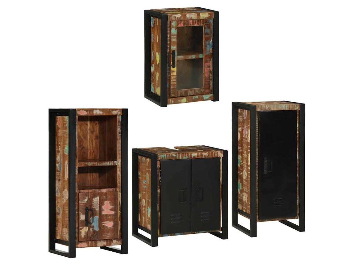 Conjunto de Móveis para Banheiro 4 Peças com Prateleira e Porta MAISON EXCLUSIVE