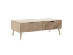 Mesa de Centro em MDF Marrom com Acabamento em Abeto AQUANDRA HOUSE LIVING