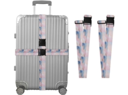 Conjunto De 2 Cintas Bagagem Em Mármore Rosa Para Malas, Cintas De Viagem, Acessórios Para Cintos, Conector De Bagagem