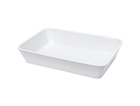 Prato Retangular De Porcelana 20x12x6 Cm Branco Kuchenprofi