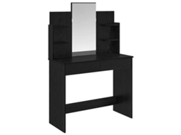 Mesa de Maquiagem com Espelho em Carvalho Preto 96x39x142 cm MAISON EXCLUSIVE