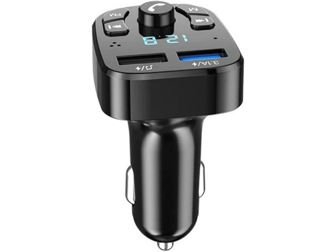 Transmissor Fm Bluetooth Yizhood S5 Dual Usb Voltage Display Preto