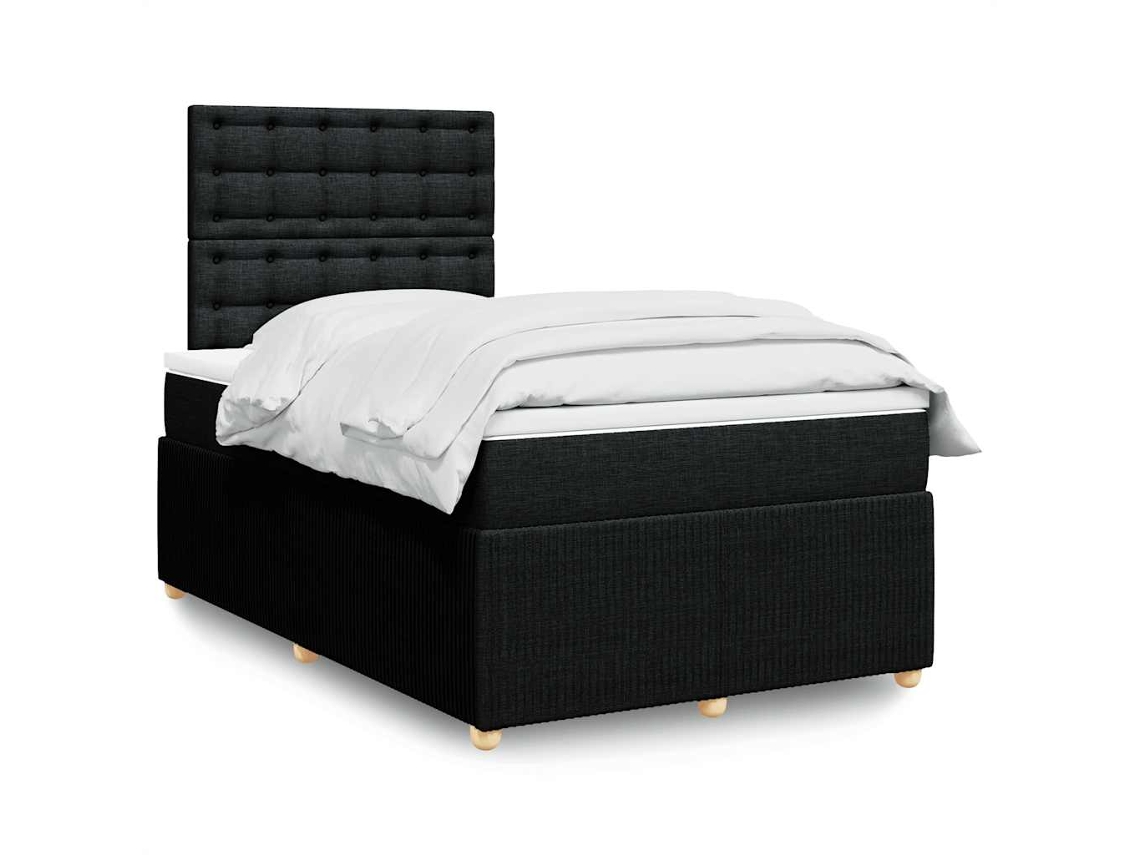 Vidaxl Cama Boxspring com Colchão 120x190 Cm Tecido Preto